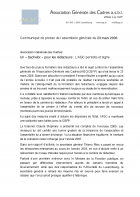 Communiqué AGO 2006