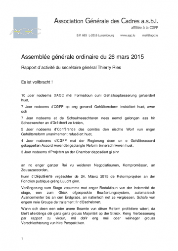 Rapport AGO 2015