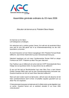 Allocution AGO 2026