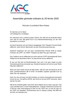 Allocution AGO 2025