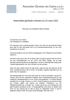 Allocution AGO 2022