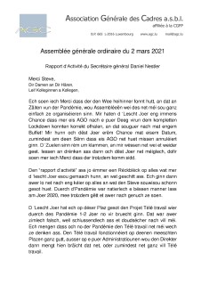 Rapport d'activité AGO 2021