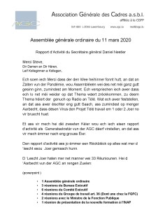 Rapport d'activité AGO 2020