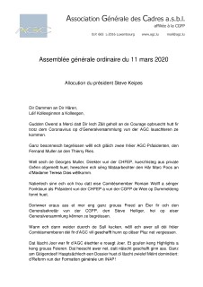 Allocution AGO 2020