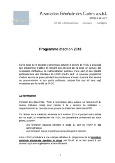 Programme d'action 2015