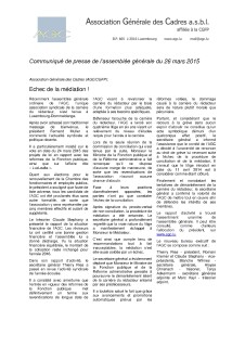 Communiqué  26.03.2015