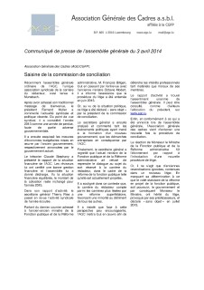 Communiqué 03.04.2014