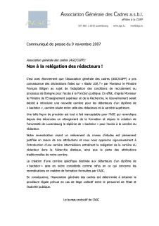 Communiqué 09.11.2007