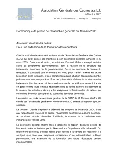 Communiqué 10.03.2005