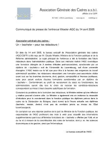 Communiqué 14.04.2005
