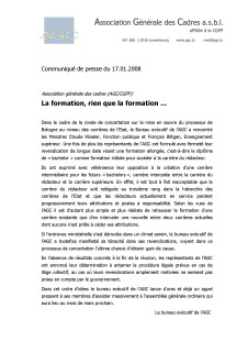 Communiqué 17.01.2008