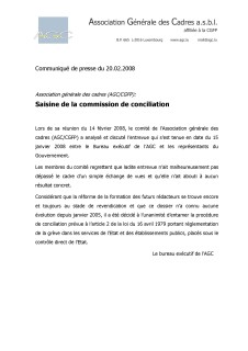 Communiqué 20.02.2008