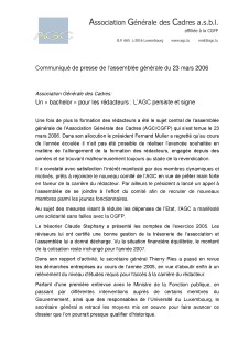 Communiqué 23.03.2006