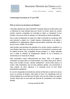 Communiqué 27.06.2007