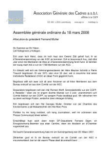 Allocution AGO 2008