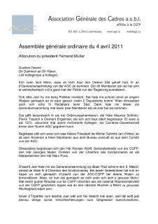 Allocution AGO 2011