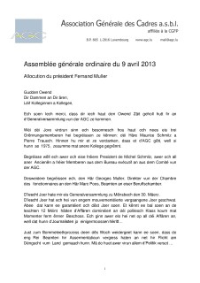 Allocution AGO 2013