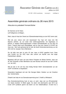 Allocution AGO 2015
