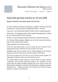 Rapport d'activité AGO 2008