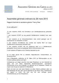 Rapport d'activité AGO 2015