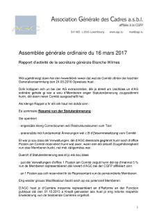 Rapport d'activité AGO 2017