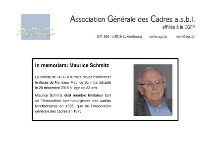 In memoriam Maurice Schmitz