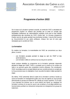Programme d'action 2022